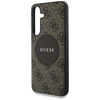 Guess 4G Round Patch Classic Logo MagSafe - Etui do Samsung Galaxy S25 (brązowy) (GUHMS25SP4PGRSGW)