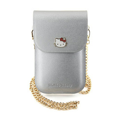 Hello Kitty Leather Metal Logo Chain - Torebka crossbody na telefon (srebrny) (HKOWBPGHDLMS)
