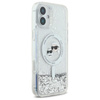 Karl Lagerfeld Liquid Glitter Karl & Choupette Head MagSafe - Etui iPhone 16 Plus (przezroczysty) (KLHMP16MLGKCSGH)