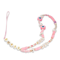 Guess Phone Strap Beads Shell - Zawieszka do telefonu 25 cm (Pink) (GUSTSHPP)