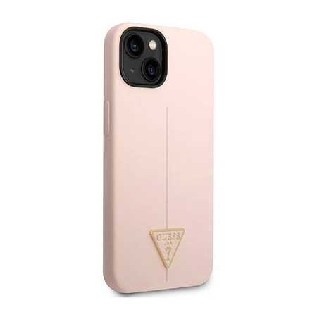 Guess Silicone Triangle Logo - Etui iPhone 14 Plus (różowy) (GUHCP14MSLTGP)