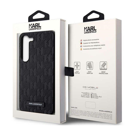 Karl Lagerfeld Saffiano Monogram Metal Logo - Etui Samsung Galaxy S24+ (czarny) (KLHCS24MSAKLHPK)