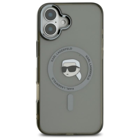 Karl Lagerfeld IML Metal Karl Head MagSafe - Etui iPhone 16 Plus (czarny) (KLHMP16MHLSKIK)