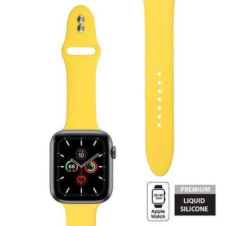 Crong Liquid - Pasek do Apple Watch 38/40/41/42 mm (żółty) (CRG-40LQB-YEL)