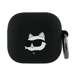 Karl Lagerfeld Silicone Choupette Head 3D - Etui AirPods 4 (czarny) (KLA4RUNCHK)