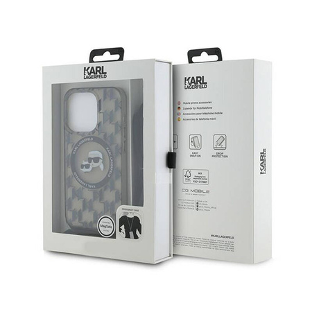 Karl Lagerfeld IML Crossbody Monogram Karl & Choupette Head MagSafe - Etui iPhone 15 Pro Max (czarny) (KLHMP15XHCKCKLCK)