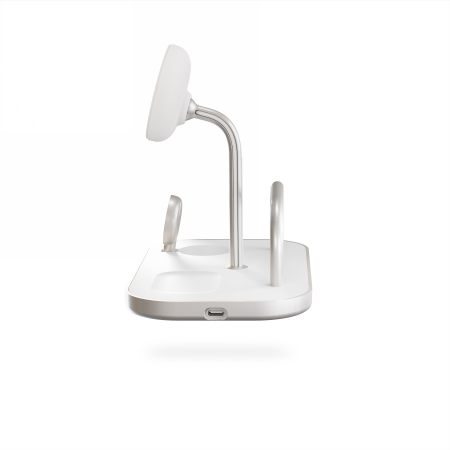 Zens 4-1 Wireless Charger 60W - bezprzewodowa ładowarka Qi2 do trzech urządzeń (60W), z możliwością ładowania czwartego urządzenia przez kabel (white) (ZEDC29W/00)