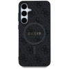 Guess Leather 4G Colored Ring Classic Logo MagSafe - Etui do Samsung Galaxy S25 (czarny) (GUHMS25SG4GFRK)