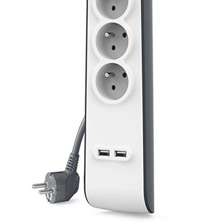 Belkin listwa antyprzepięciowa, 4 gniazda 2m, 2 x USB 2.4A (BSV401CA2M)