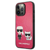 Karl Lagerfeld PU Leather Karl & Choupette Embossed - Etui iPhone 13 Pro (fuksja) (KLHCP13LPCUSKCP)