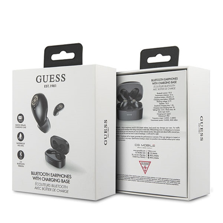 Guess Wireless Earphones 5.0 4H - Słuchawki TWS + stacja dokująca (czarny) (GUTWSJL4GBK)