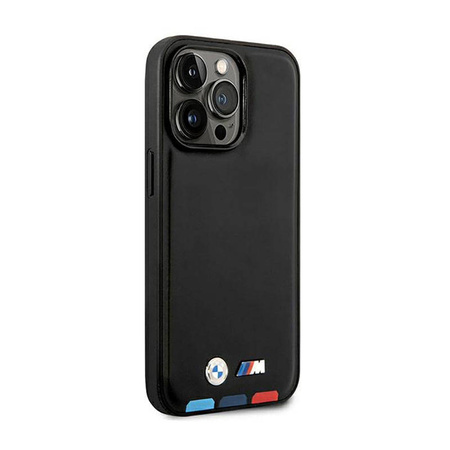 BMW Leather Hot Stamp Tricolor MagSafe – Etui iPhone 14 Pro Max (Czarny) (BMHMP14X22PTDK)