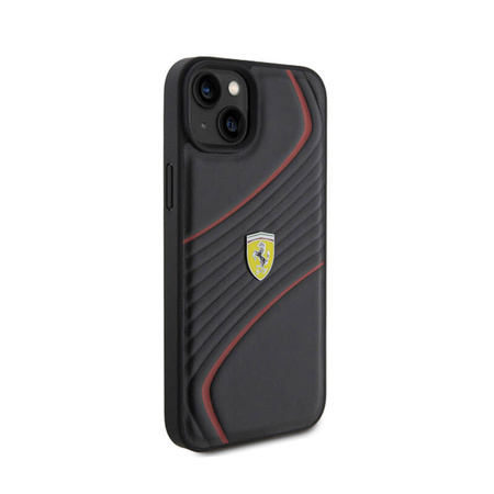 Ferrari Twist Metal Logo - Etui iPhone 15 Plus (czarny) (FEHCP15MPTWK)