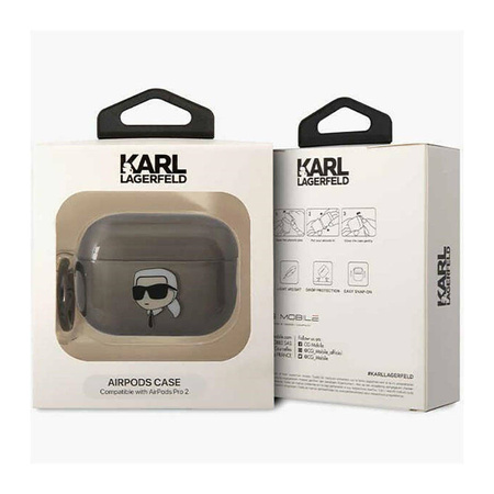 Karl Lagerfeld NFT Ikonik Karl Head - Etui AirPods Pro 2 (czarny) (KLAP2HNIKTCK)