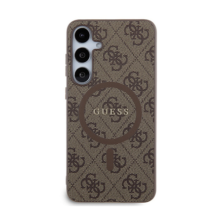 Guess 4G Collection Leather Metal Logo MagSafe - Etui Samsung Galaxy S24+ (brązowy) (GUHMS24MG4GFRW)