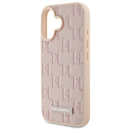 Karl Lagerfeld Hot Stamp MagSafe - Etui iPhone 16 (różowy) (KLHMP16SPKHPORPP)
