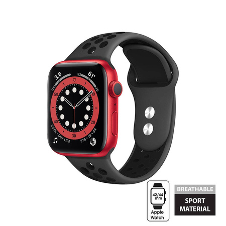 Crong Duo Sport - Pasek do Apple Watch 44/45/46/49 mm (szary/czarny) (CRG-44DSB-BLK)