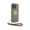 DKNY Wrist Strap Stock Logo - Etui iPhone 15 Pro Max (beżowy) (DKHCP15XPBSWSE)