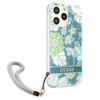 Guess Flower Cord - Etui ze smyczką iPhone 13 Pro Max (Green) (GUHCP13XHFLSN)