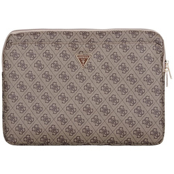 Guess 4G Zipper Pocket Triangle Logo Sleeve - Etui na notebooka 14" (brązowy) (GUCS14ZP4DPTW)