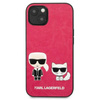 Karl Lagerfeld PU Leather Karl & Choupette Embossed - Etui iPhone 13 Mini (fuksja) (KLHCP13SPCUSKCP)