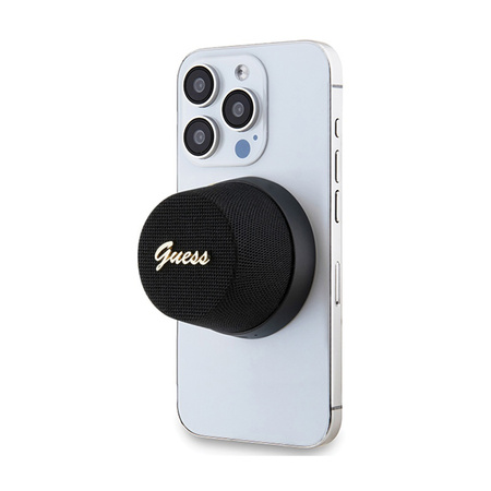 Guess Magnetic Script Metal Logo - Głośnik Bluetooth V5.3 (czarny) (GUWSC3ALSMK)