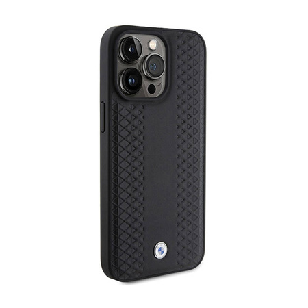 BMW Leather Diamond Pattern - Etui iPhone 15 Pro Max (czarny) (BMHCP15X22RFGK)