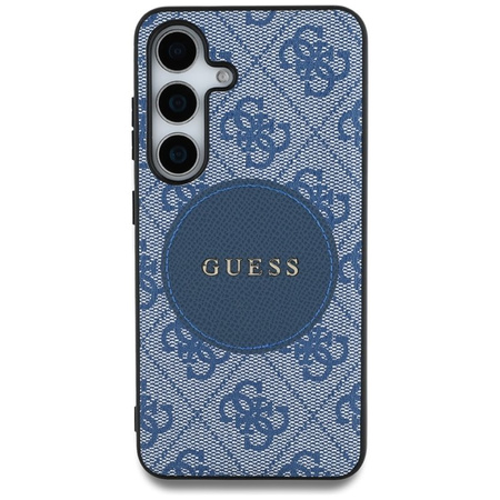 Guess 4G Round Patch Classic Logo MagSafe - Etui do Samsung Galaxy S25 (niebieski) (GUHMS25SP4PGRSGB)