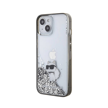 Karl Lagerfeld Liquid Glitter Choupette - Etui iPhone 15 (przezroczysty) (KLHCP15SLKCNSK)
