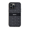 DKNY Leather Mono Stripe & Metal Logo - Etui iPhone 14 Pro (czarny) (DKHCP14LPRTHSLK)