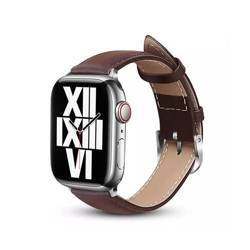 Crong Noble Band - Pasek z naturalnej skóry do Apple Watch 44/45/46/49 mm (Espresso) (CRG-44NOB-ESP)