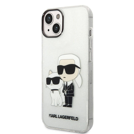 Karl Lagerfeld IML Glitter NFT Karl & Choupette - Etui iPhone 14 Plus (przezroczysty) (KLHCP14MHNKCTGT)