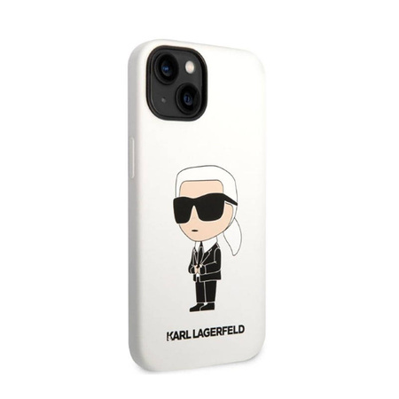 Karl Lagerfeld Silicone NFT Ikonik - Etui iPhone 14 Plus (biały) (KLHCP14MSNIKBCH)