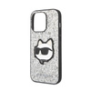 Karl Lagerfeld NFT Glitter Choupette Patch - Etui iPhone 14 Pro Max (srebrny) (KLHCP14XG2CPS)