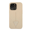 Guess Saffiano Triangle Logo Case – Etui iPhone 14 Pro (beżowy) (GUHCP14LPSATLE)