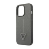 Guess Saffiano Triangle Logo Case – Etui iPhone 14 Pro (srebrny) (GUHCP14LPSATLG)