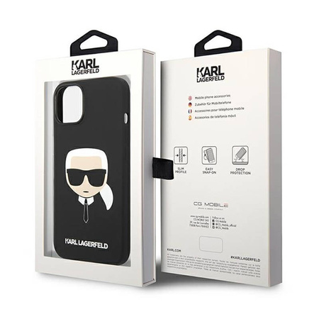 Karl Lagerfeld Silicone Ikonik Karl`s Head - Etui iPhone 14 Plus (czarny) (KLHCP14MSLKHBK)