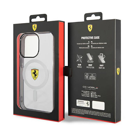 Ferrari Outline Magsafe - Etui iPhone 14 Pro Max (Przezroczysty) (FEHMP14XURKT)