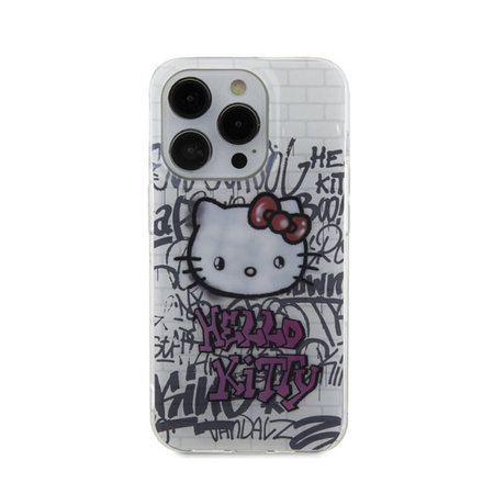 Hello Kitty IML Kitty On Bricks Graffiti - Etui iPhone 14 Pro (biały) (HKHCP14LHDGPHT)