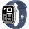 Apple Watch Series 10 GPS + Cellular 46mm Koperta z aluminium w kolorze srebrnym, pasek sportowy w kolorze denim - S/M (MWY03ET/A)