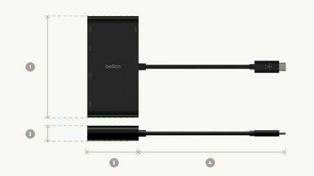 Belkin przejściówka Multiport M/F USB-C / HDMI, VGA, USB-A, Ethernet - czarny (AVC005BTBK)