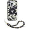 Guess Palm Trees Triangle Pearl Strap MagSafe - Etui do iPhone 16 Pro (czarny) (GUHMP16LHPCTPLSK)