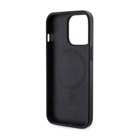 Guess 4G Printed Stripes MagSafe - Etui iPhone 13 Pro Max (Czarny) (GUHMP13XP4RPSK)