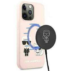 Karl Lagerfeld Slilicone Karl & Choupette Magsafe - Etui iPhone 13 Pro Max (różowy) (KLHMP13XSSKCI)