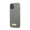 Guess Silicone Logo Plate MagSafe - Etui iPhone 13 (szary) (GUHMP13MSPLG)