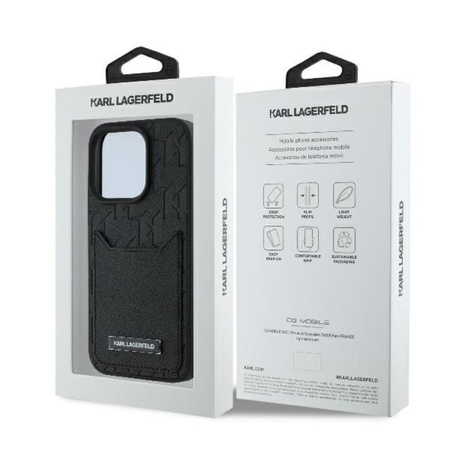 Karl Lagerfeld Cardslots Monogram - Etui iPhone 16 Pro (czarny) (KLHCP16LPGKHPRPK)