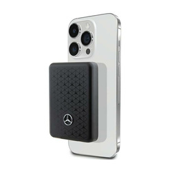 Mercedes Stars Pattern MagSafe - Power Bank indukcyjny 3000 mAh 5W MagSafe (czarny) (MEPB3KMESTK)