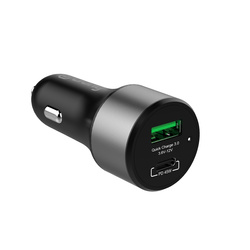 Crong Power Car Charger 63W – Ładowarka samochodowa USB-C PD 45W + USB QC 3.0 18W (czarny) (CRG-PWRC-USBC63-BLK)
