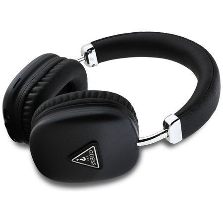 Guess Metallic Triangle Logo - Bezprzewodowe słuchawki nauszne Bluetooth V5.3 (czarny) (GUBHK1SATSK)
