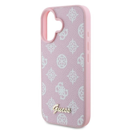 Guess Peony Script MagSafe - Etui iPhone 16 (różowy) (GUHMP16SPGPYSP)